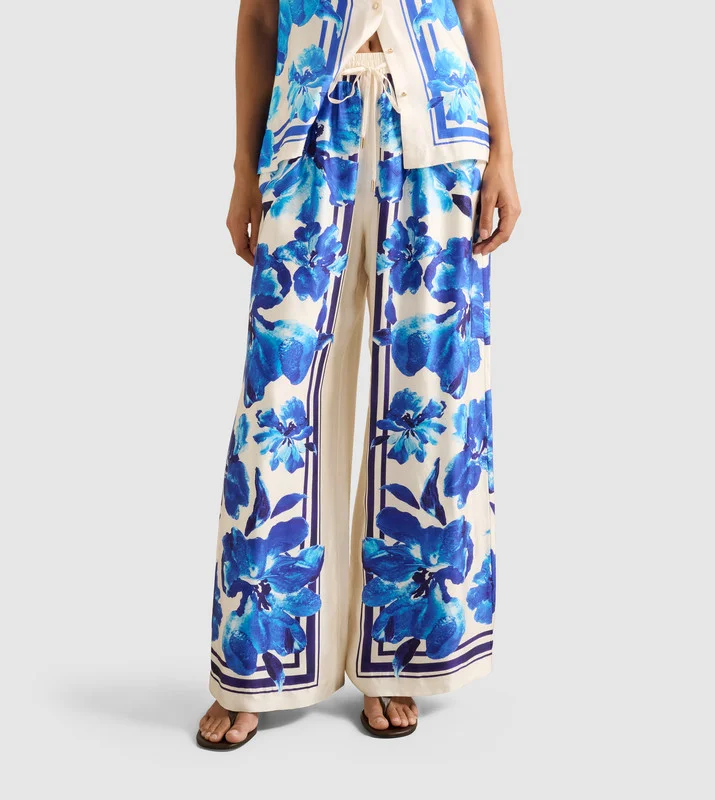 forever new SABINA Printed Satin Wide Leg Pants